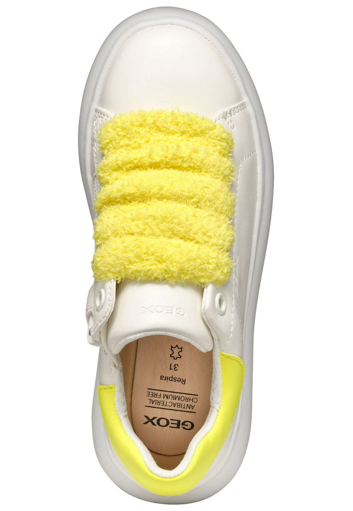 Geox Sneaker Lederimitat Weiß/Gelb