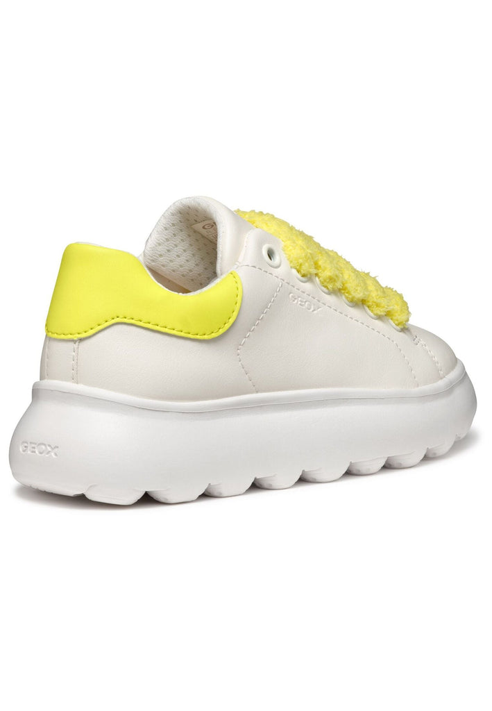 Geox Sneaker Lederimitat Weiß/Gelb