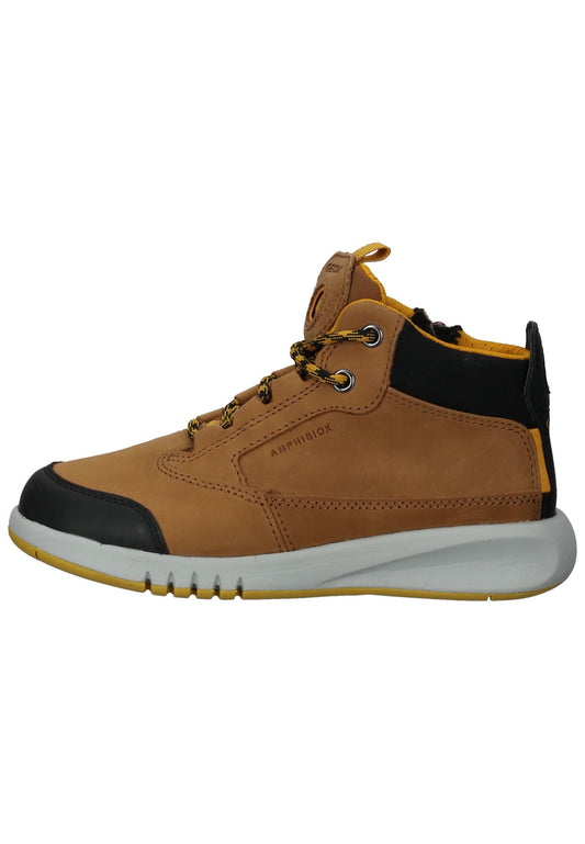 Geox Sneaker Nubukleder/Textil Braun/Gelb