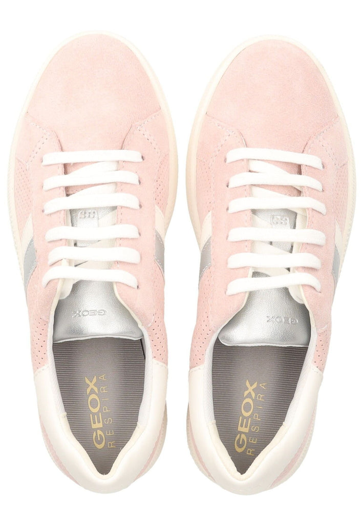 Geox Sneaker Veloursleder/Synthetik Rosa/Weiß