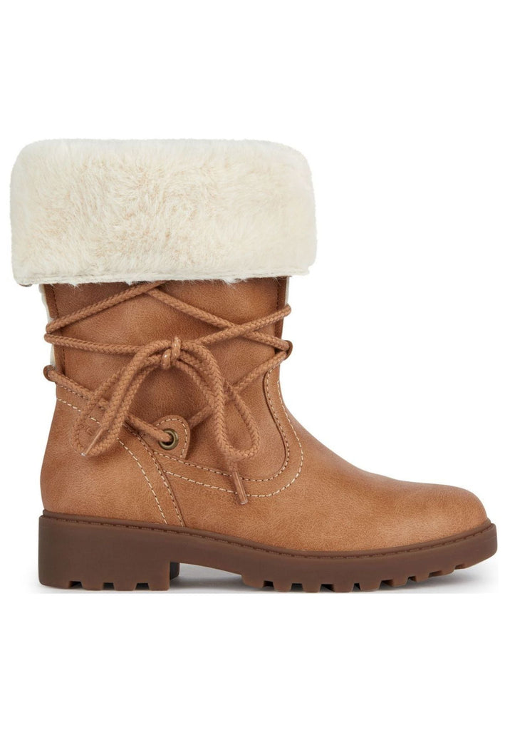 Geox Stiefel Lederimitat/Textil Camel Warmfutter