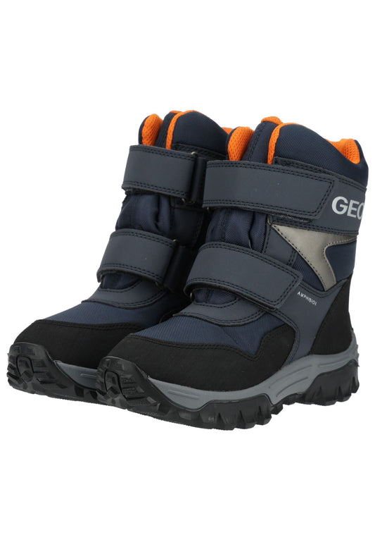 Geox Stiefel Lederimitat/Textil Navy/Orange Warmfutter