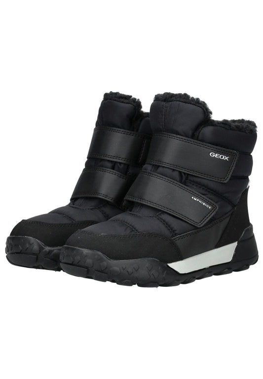 Geox Stiefel Lederimitat/Textil Schwarz Warmfutter