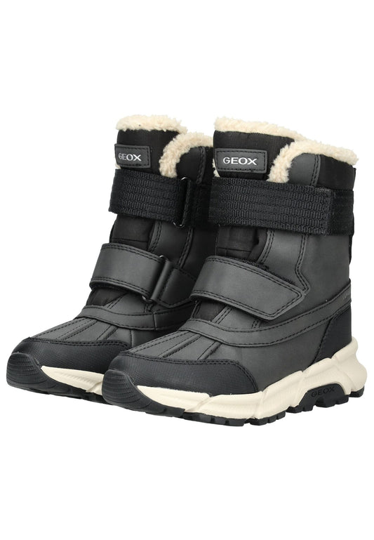 Geox Stiefel Lederimitat/Textil Schwarz Warmfutter