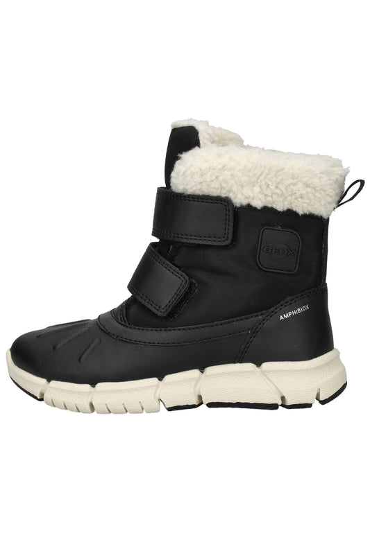 Geox Stiefel Lederimitat/Textil Schwarz Warmfutter
