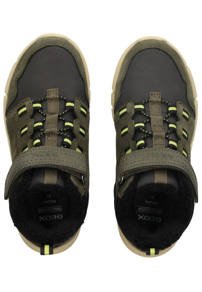 Geox Stiefelette Leder/Synthetik Schwarz/Grün