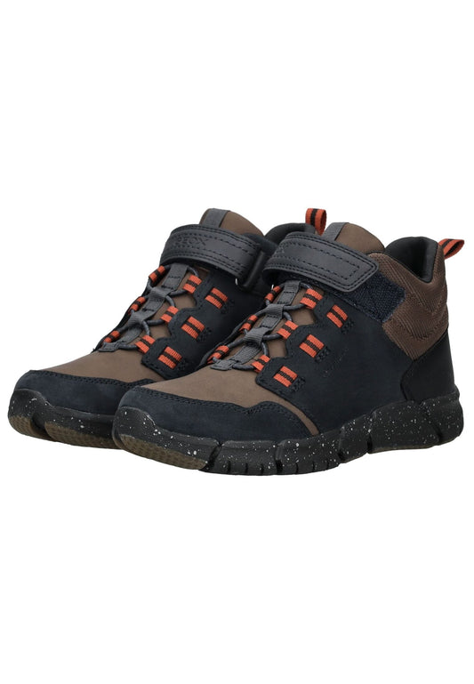 Geox Stiefelette Leder/Textil Blau/Braun