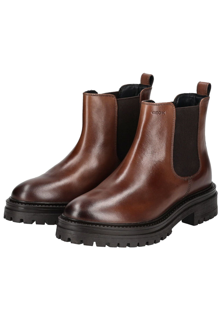 Geox Stiefelette Leder/Textil Dunkelbraun