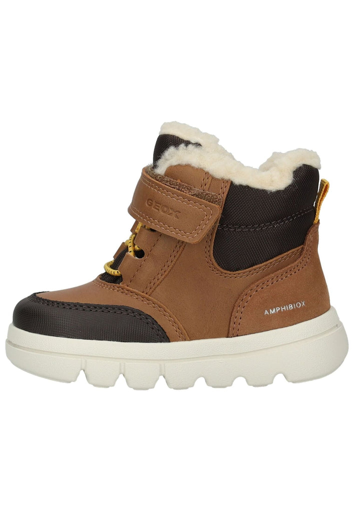 Geox Stiefelette Leder/Textil Dunkelbraun/Braun Warmfutter