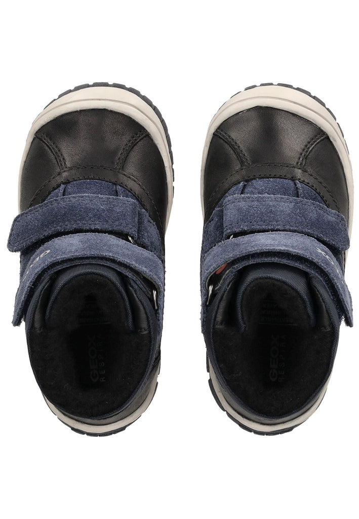 Geox Stiefelette Leder/Textil Schwarz/Blau Warmfutter