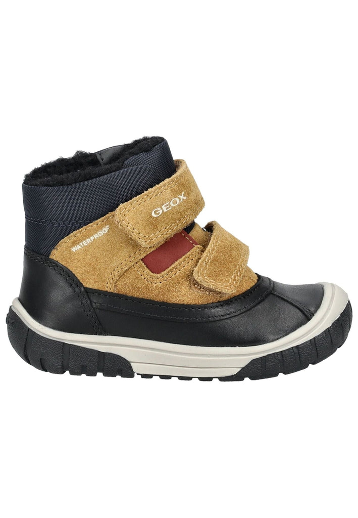 Geox Stiefelette Leder/Textil Schwarz/Gelb Warmfutter