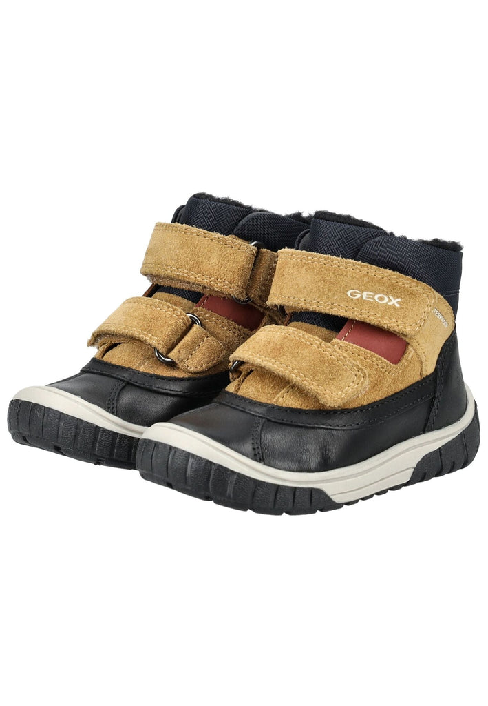 Geox Stiefelette Leder/Textil Schwarz/Gelb Warmfutter