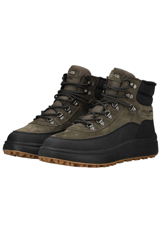 Geox Stiefelette Leder/Textil Schwarz/Grün Warmfutter