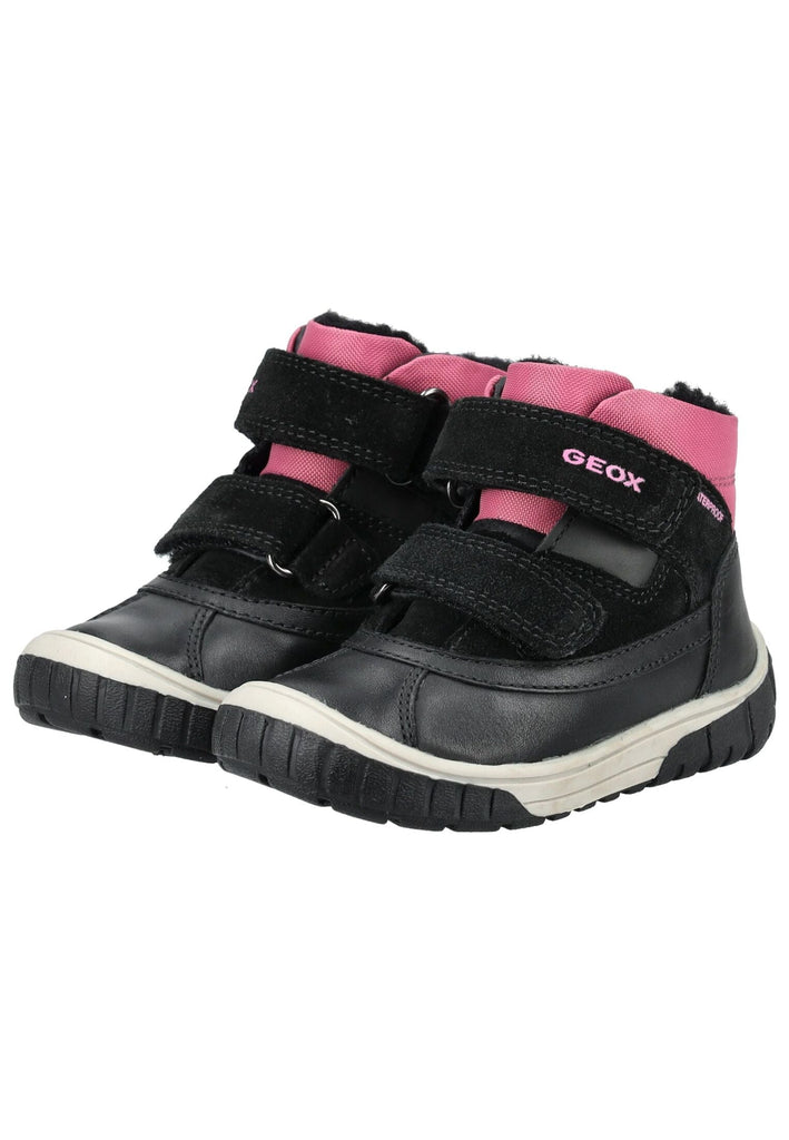 Geox Stiefelette Leder/Textil Schwarz/Pink Warmfutter