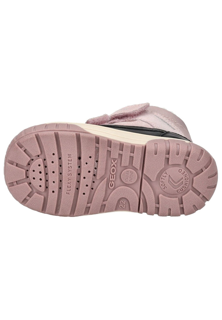 Geox Stiefelette Leder/Textil Schwarz/Rosa Warmfutter