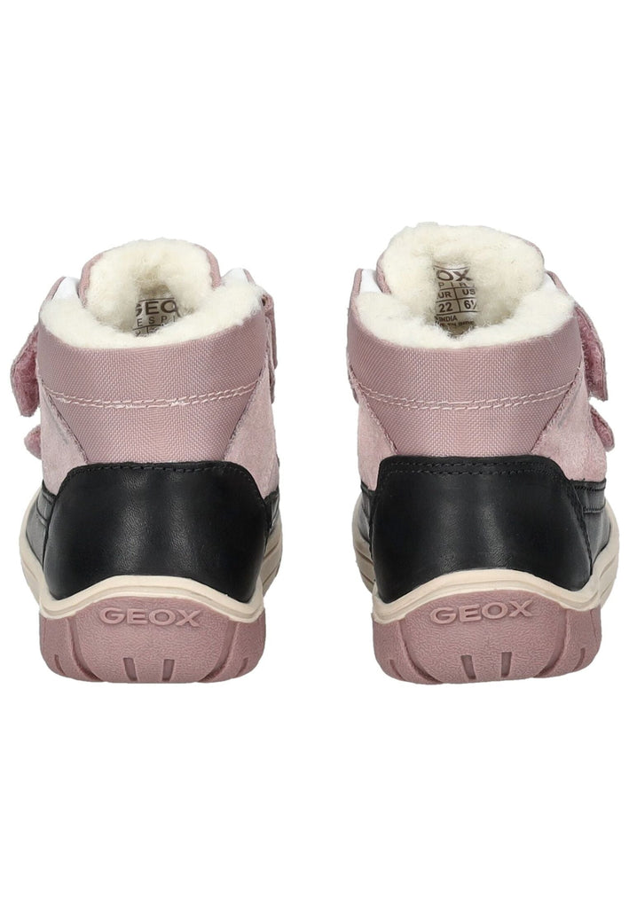 Geox Stiefelette Leder/Textil Schwarz/Rosa Warmfutter