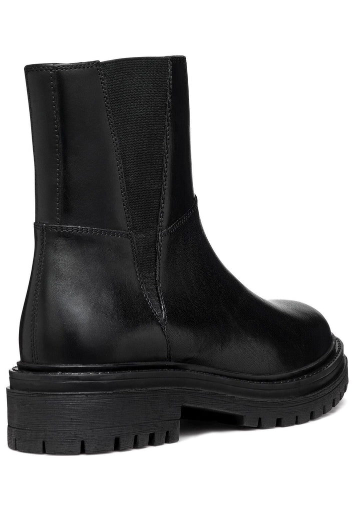 Geox Stiefelette Leder/Textil Schwarz/Schwarz