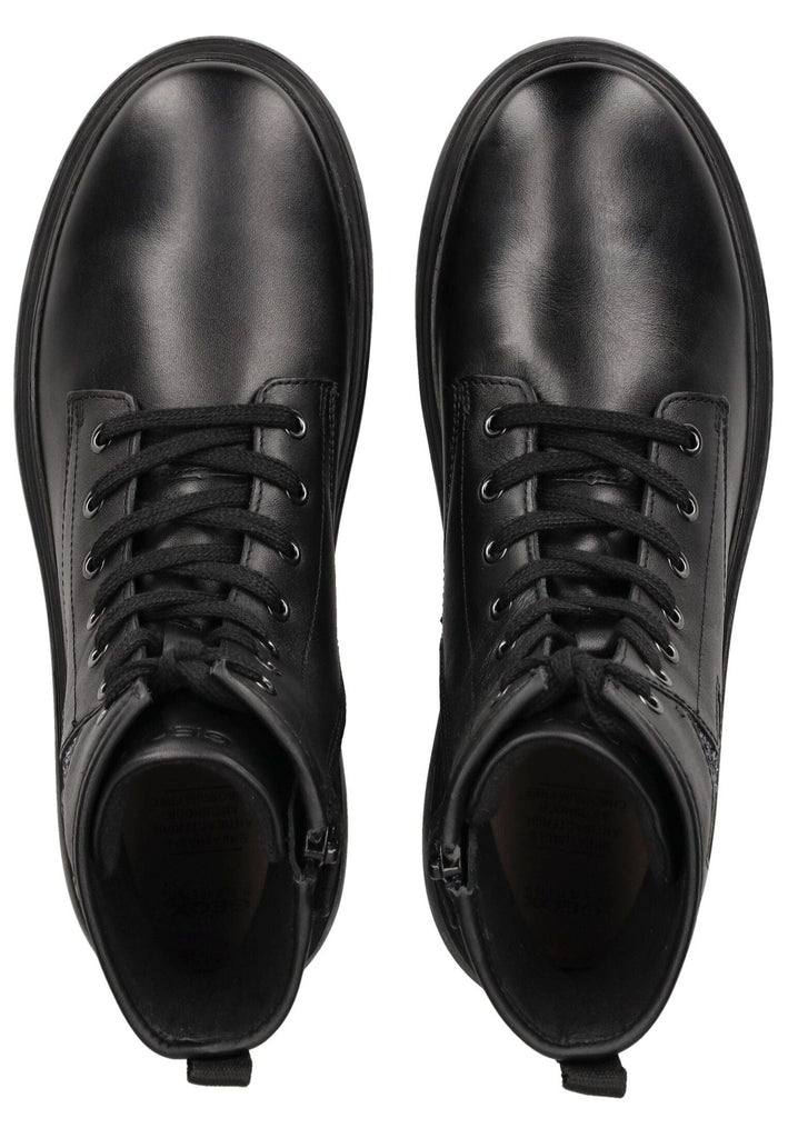 Geox Stiefelette Leder/Textil Schwarz/Silber