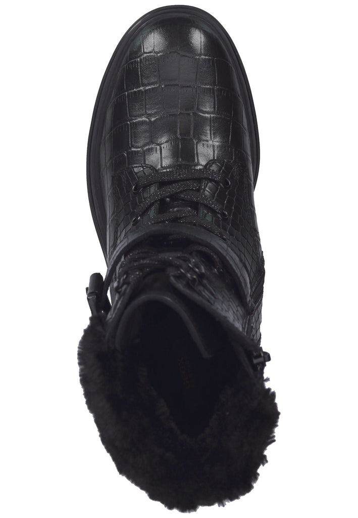 Geox Stiefelette Leder/Textil Schwarz Warmfutter