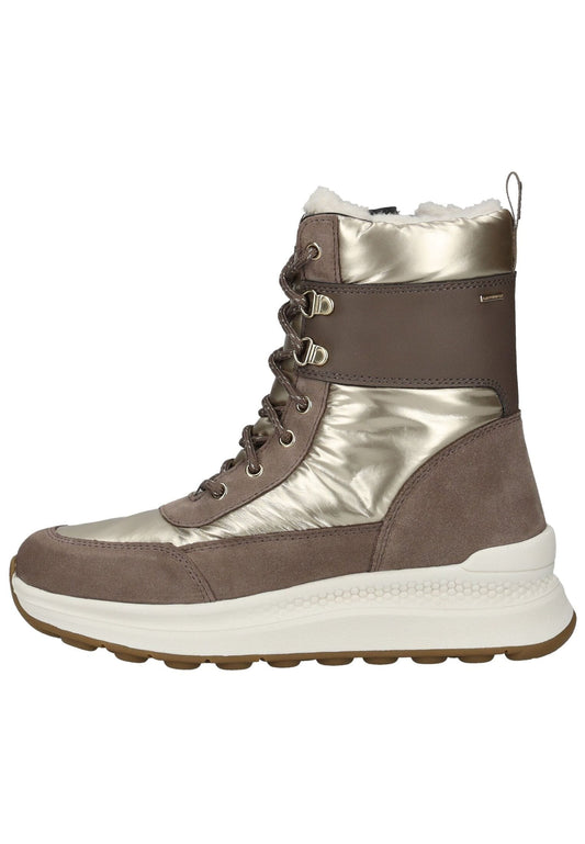 Geox Stiefelette Leder/Textil Taupe Warmfutter
