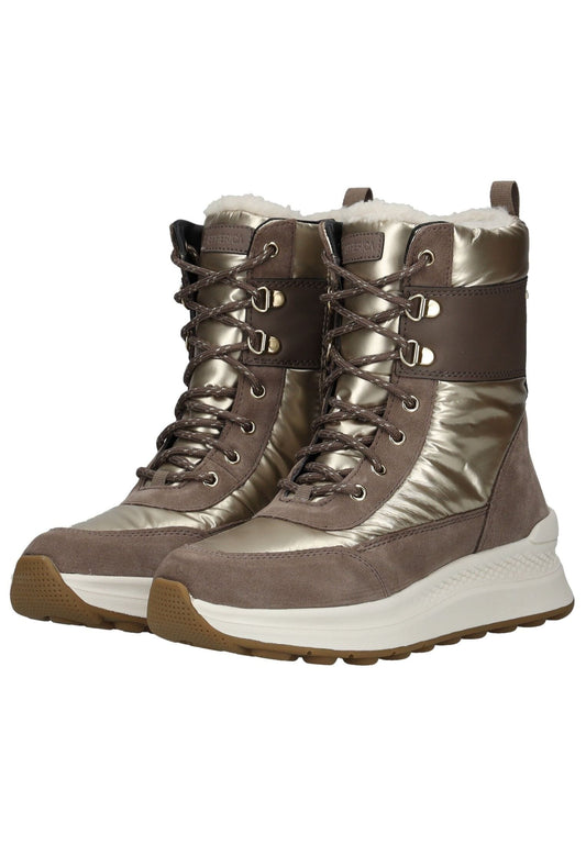 Geox Stiefelette Leder/Textil Taupe Warmfutter
