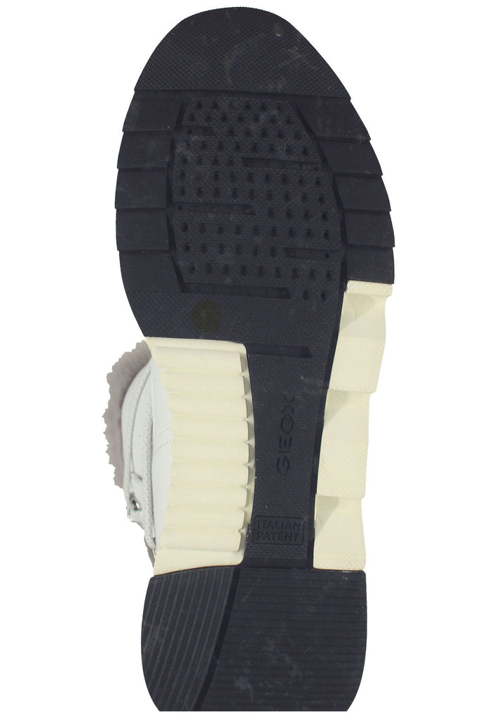 Geox Stiefelette Leder/Textil Weiß/Grau Warmfutter