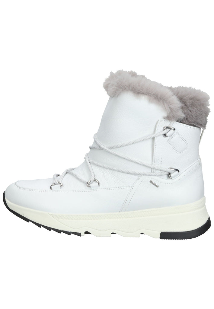 Geox Stiefelette Leder/Textil Weiß/Grau Warmfutter