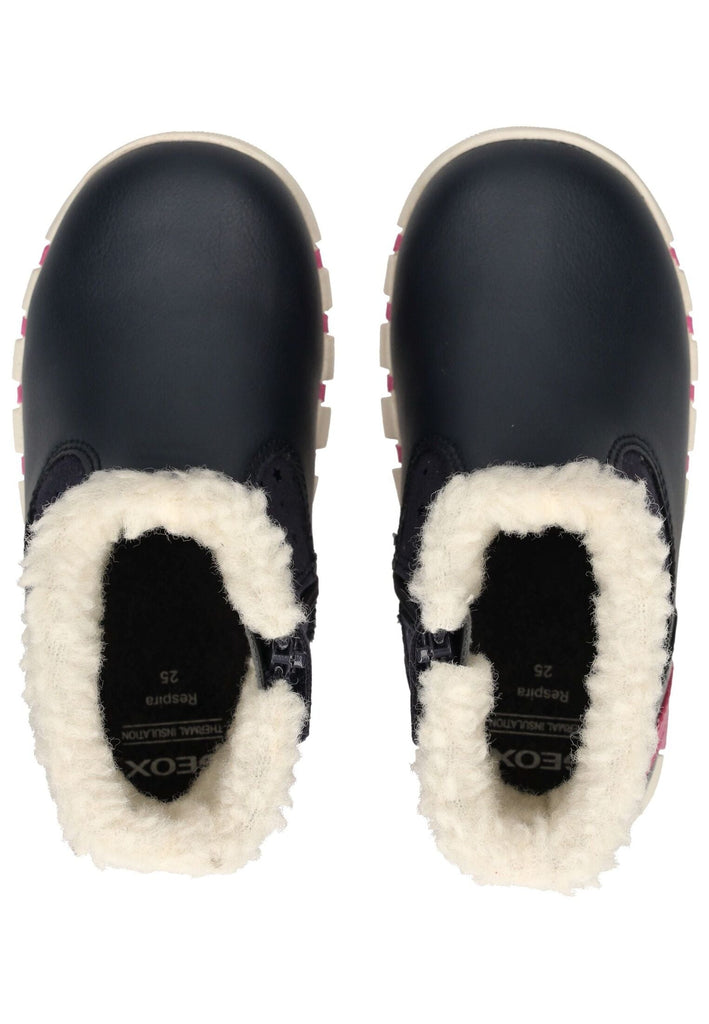 Geox Stiefelette Lederimitat Navy/Pink Warmfutter