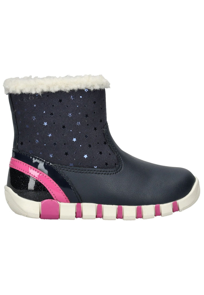 Geox Stiefelette Lederimitat Navy/Pink Warmfutter