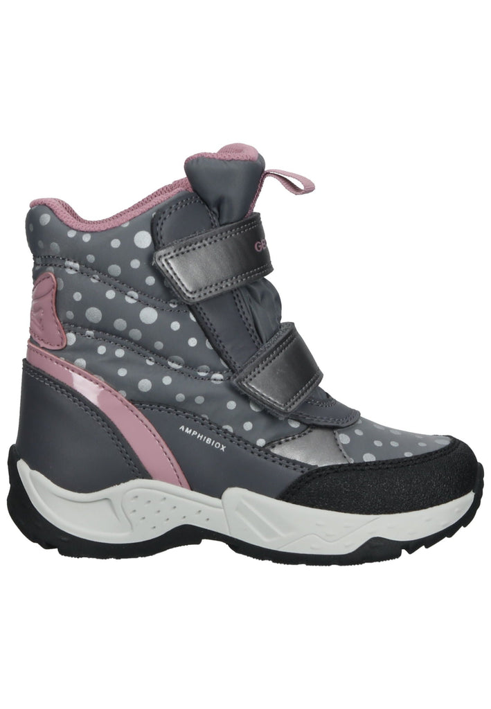 Geox Stiefelette Lederimitat/Nylon Grau/Pink