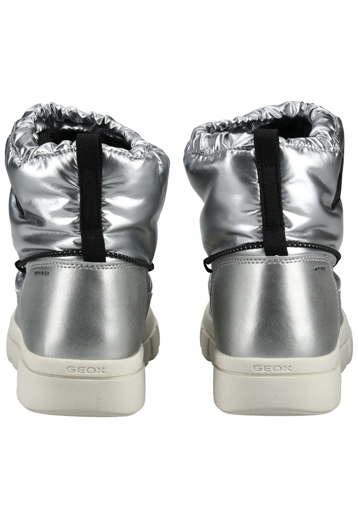 Geox Stiefelette Lederimitat/Nylon Silber/Schwarz Warmfutter