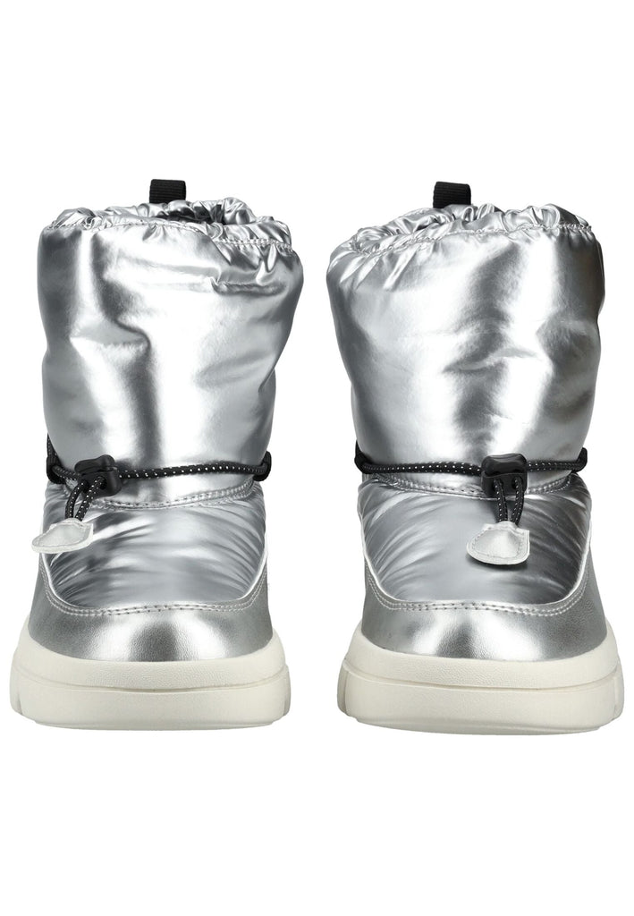 Geox Stiefelette Lederimitat/Nylon Silber/Schwarz Warmfutter