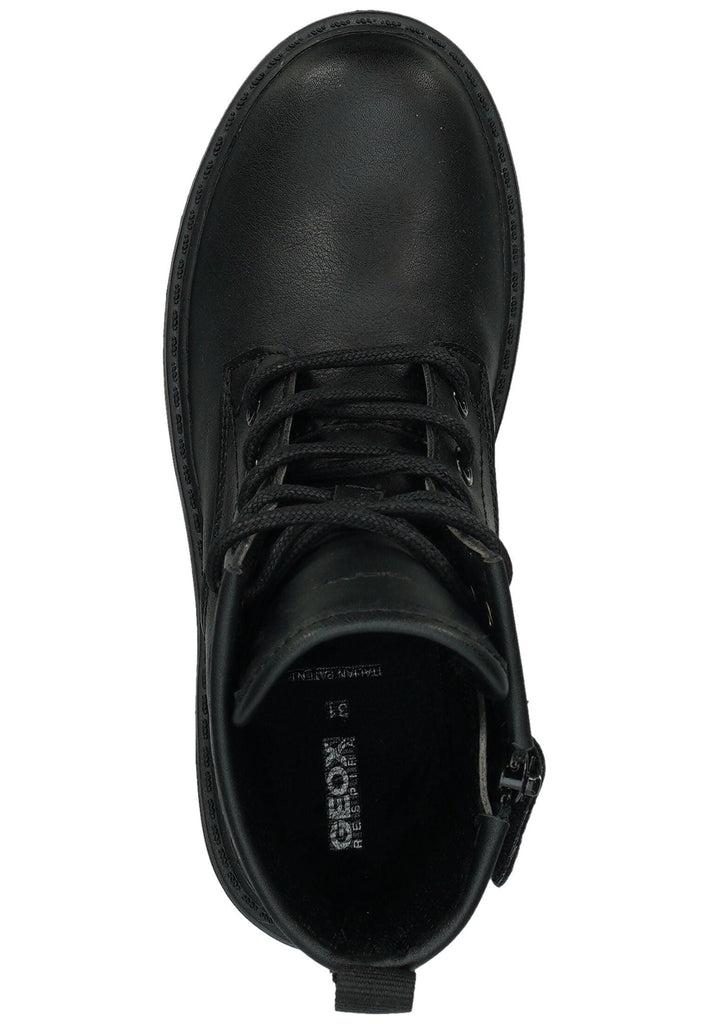 Geox Stiefelette Lederimitat Schwarz/Gold