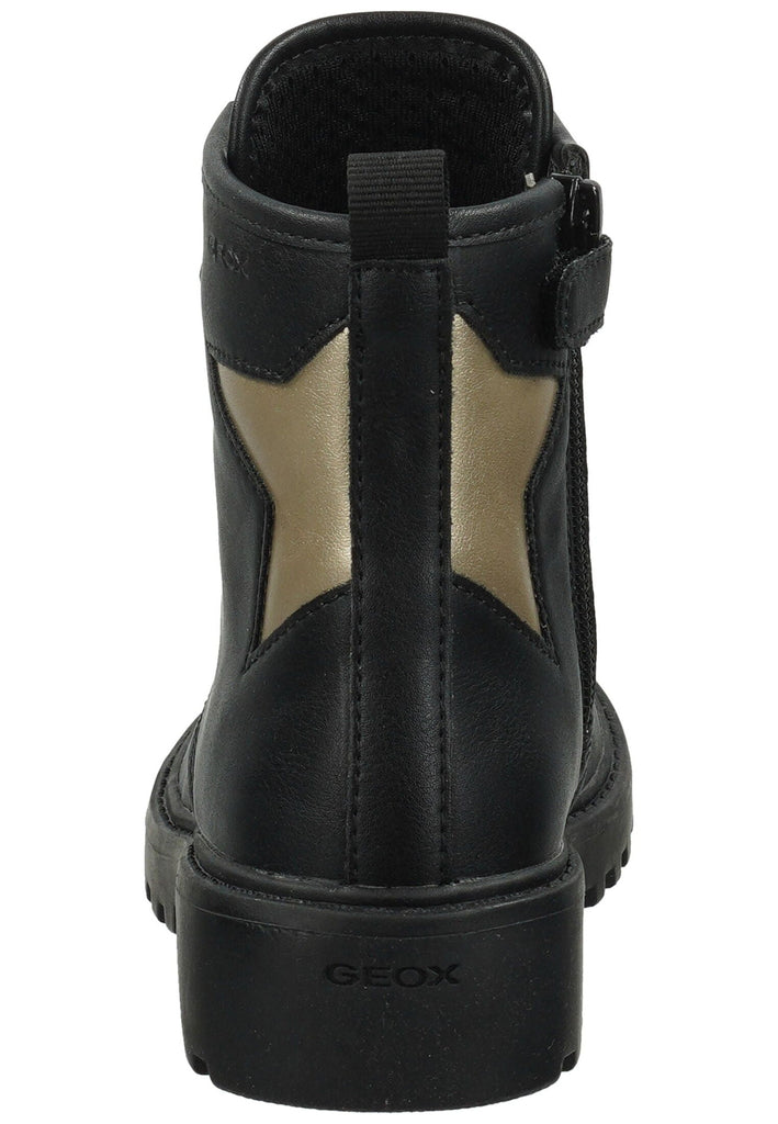Geox Stiefelette Lederimitat Schwarz/Gold