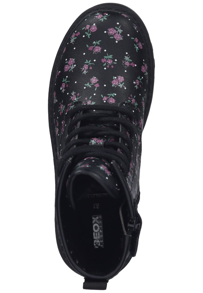 Geox Stiefelette Lederimitat Schwarz Multi