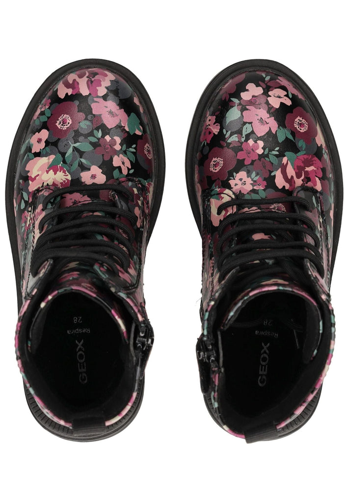 Geox Stiefelette Lederimitat Schwarz/Pink