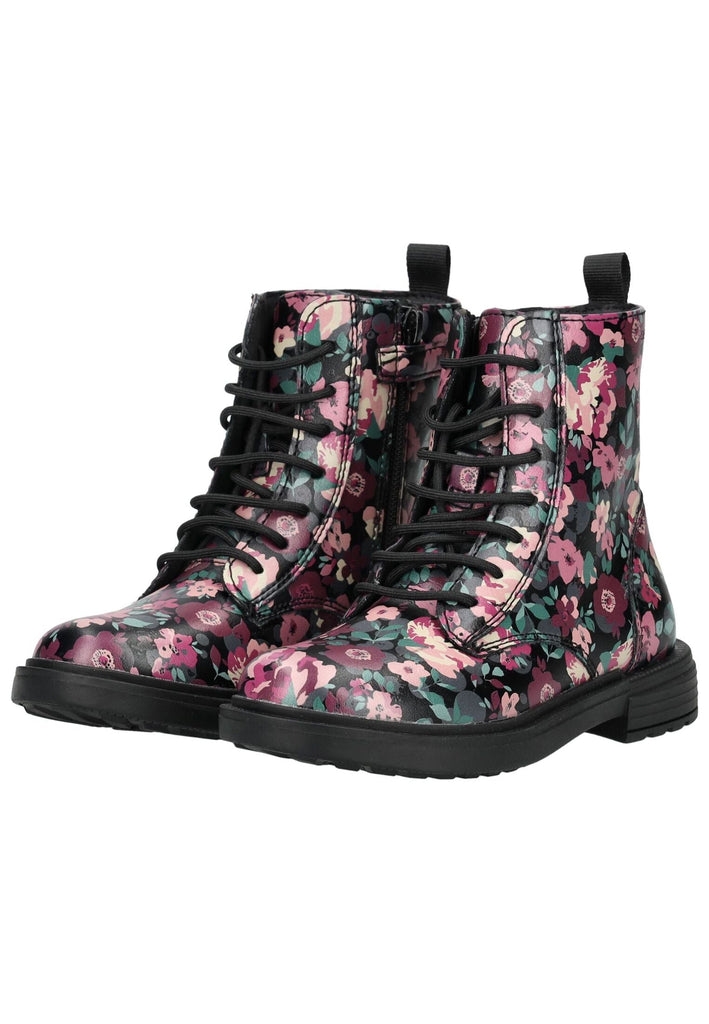 Geox Stiefelette Lederimitat Schwarz/Pink