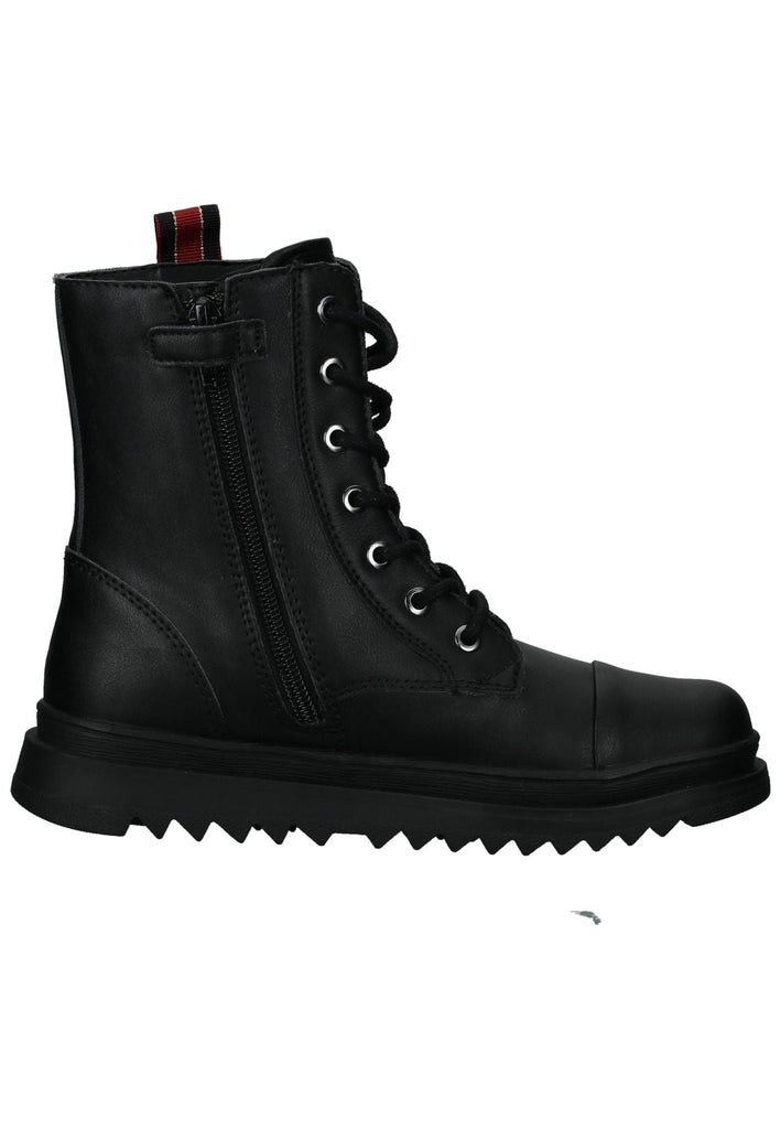 Geox Stiefelette Lederimitat Schwarz/Rot