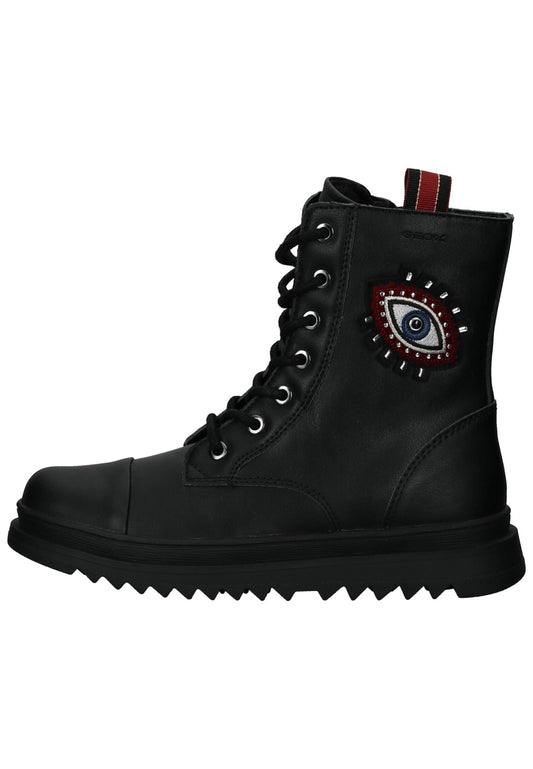 Geox Stiefelette Lederimitat Schwarz/Rot