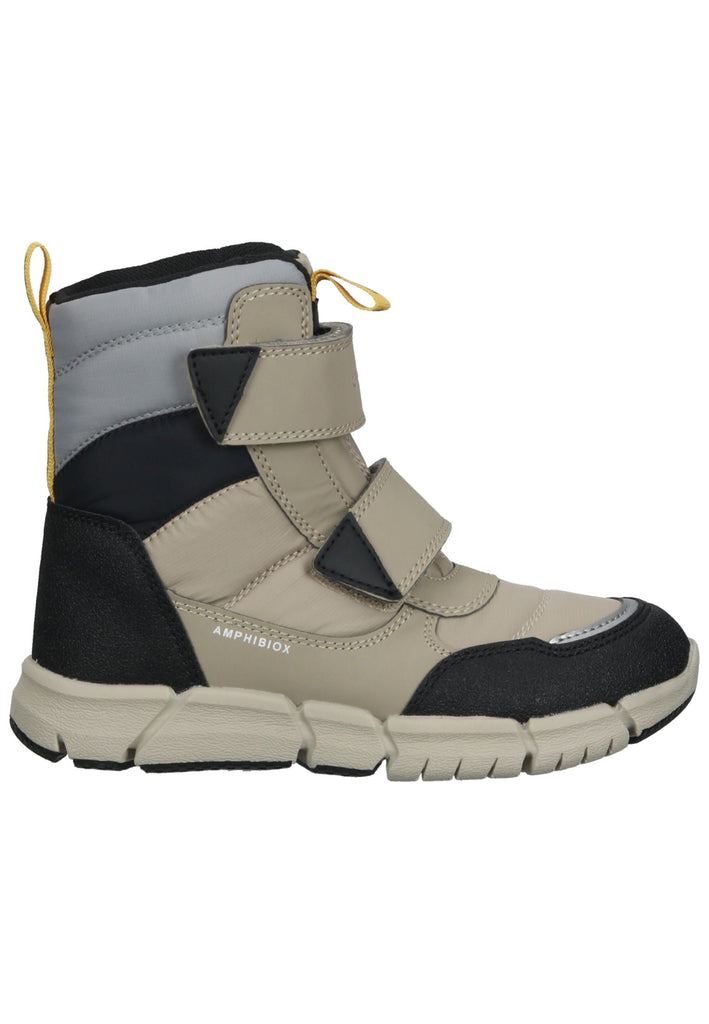 Geox Stiefelette Lederimitat/Textil Beige/Schwarz