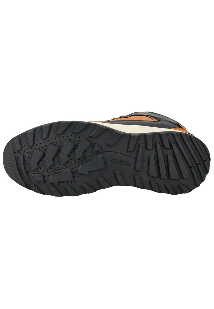 Geox Stiefelette Lederimitat/Textil Braun/Schwarz Warmfutter