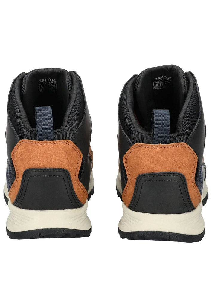 Geox Stiefelette Lederimitat/Textil Braun/Schwarz Warmfutter