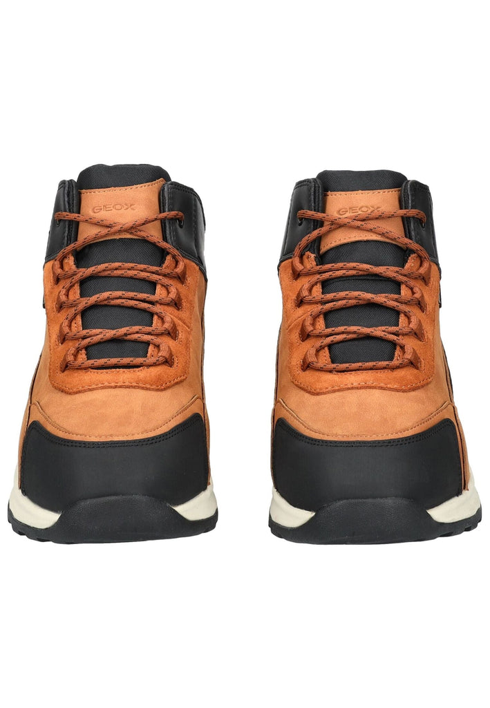 Geox Stiefelette Lederimitat/Textil Braun/Schwarz Warmfutter