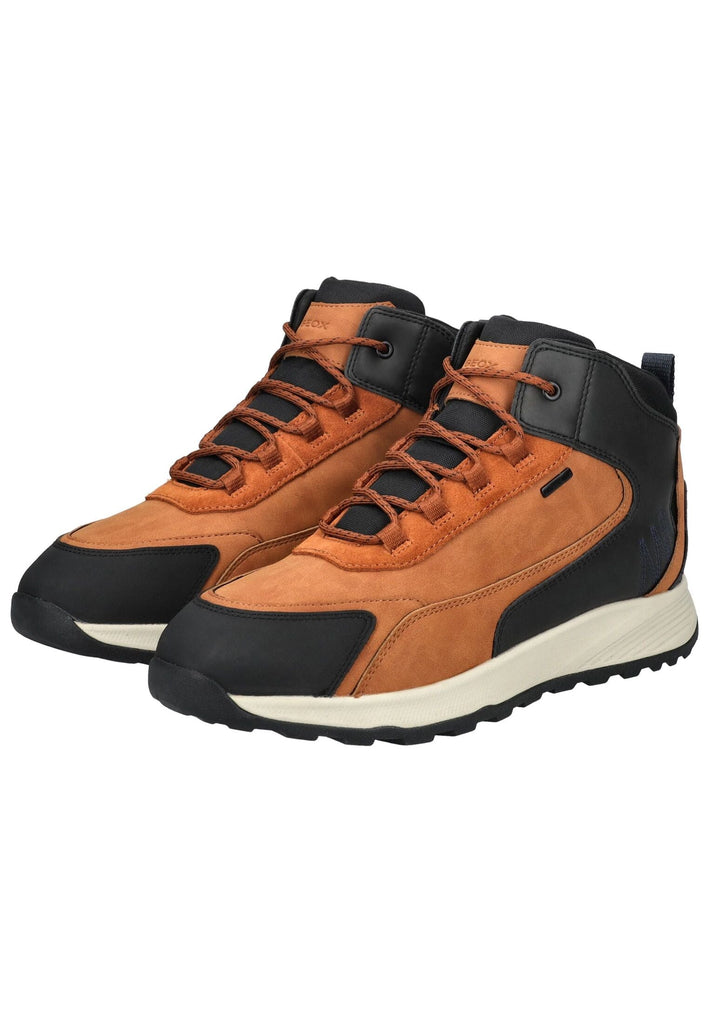 Geox Stiefelette Lederimitat/Textil Braun/Schwarz Warmfutter