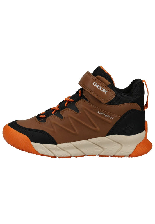 Geox Stiefelette Lederimitat/Textil Braun Warmfutter