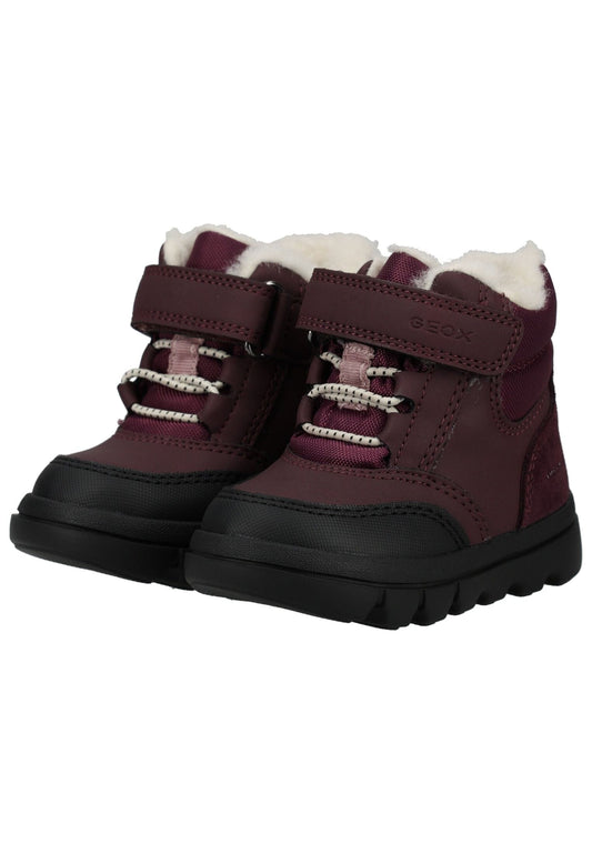 Geox Stiefelette Lederimitat/Textil Burgundy Warmfutter