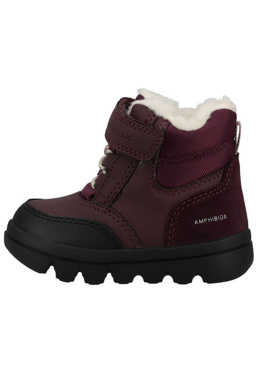 Geox Stiefelette Lederimitat/Textil Burgundy Warmfutter