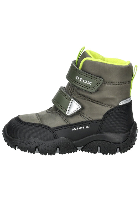 Geox Stiefelette Lederimitat/Textil Dunkelgrün Warmfutter