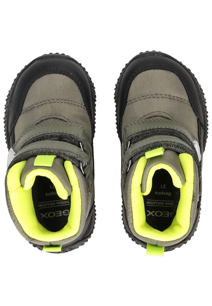 Geox Stiefelette Lederimitat/Textil Dunkelgrün Warmfutter