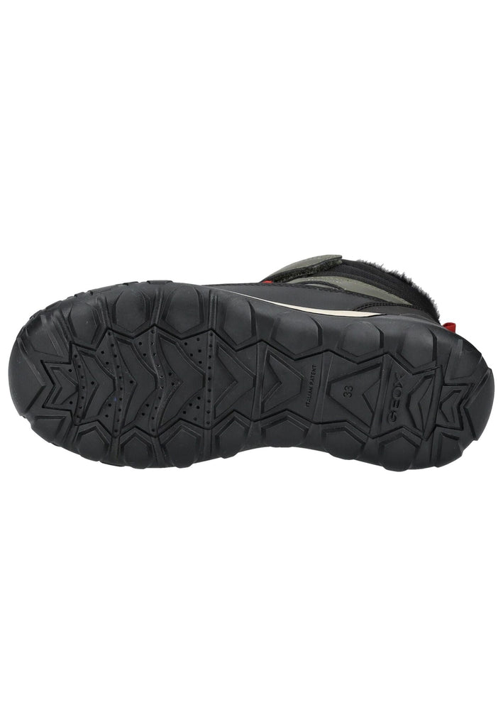 Geox Stiefelette Lederimitat/Textil Grün/Schwarz Warmfutter